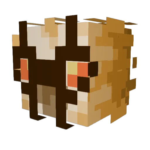 Siam Minecraft avatar head, 3D render