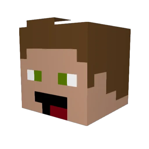 SickSheeps Minecraft avatar head, 3D render