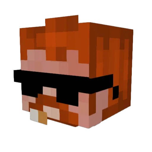 Sick_Marked Minecraft avatar head, 3D render