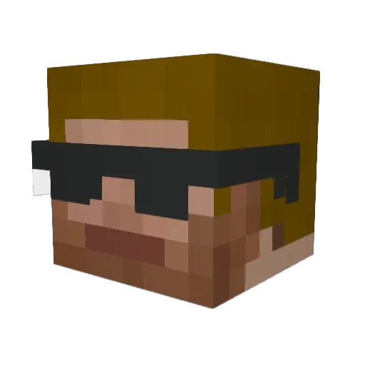 SideArms Minecraft avatar head, 3D render