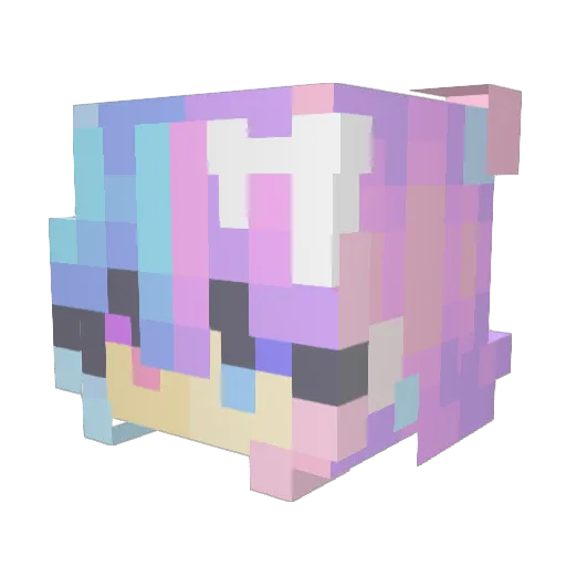Sideknees Minecraft avatar head, 3D render