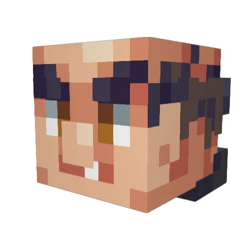 Sidel1ght Minecraft avatar head, 3D render