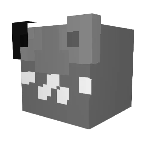 Siderla Minecraft avatar head, 3D render