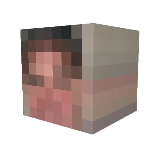 Sideways_Cement Minecraft avatar head, 3D render