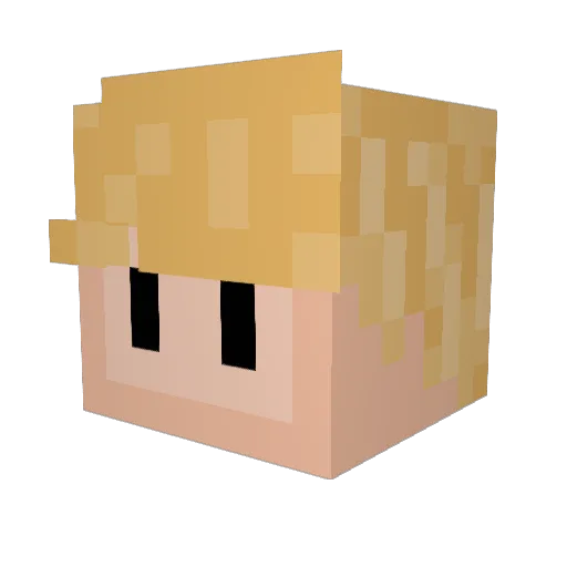 Sidiux Minecraft avatar head, 3D render