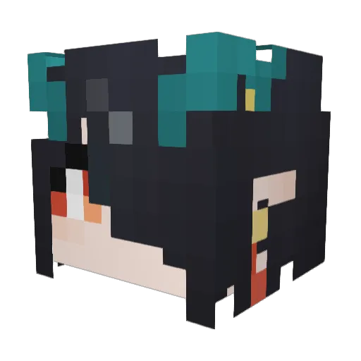 Sidotan Minecraft avatar head, 3D render