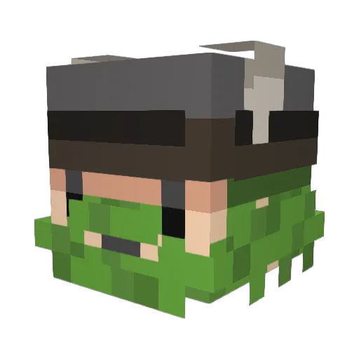 Sieggo Minecraft avatar head, 3D render