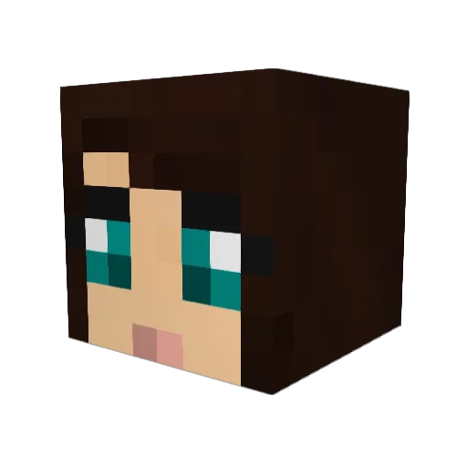 Sieniopia Minecraft avatar head, 3D render