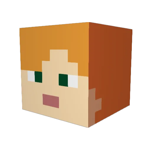 SiennaQuill Minecraft avatar head, 3D render