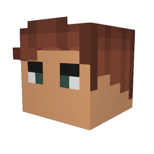 Siente Minecraft avatar head, 3D render