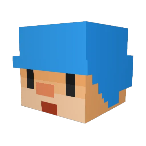 Sigglo Minecraft avatar head, 3D render