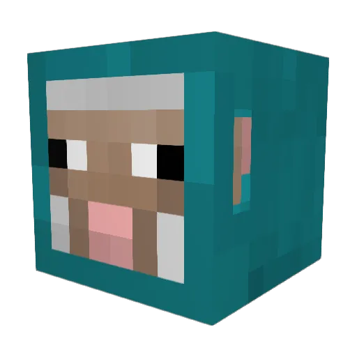 SigmaSkib Minecraft avatar head, 3D render