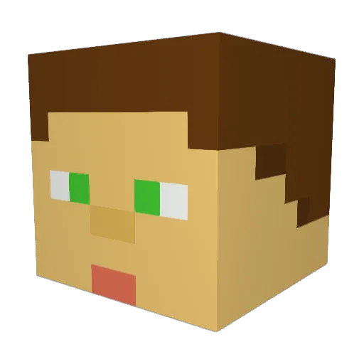 Sigminator Minecraft avatar head, 3D render