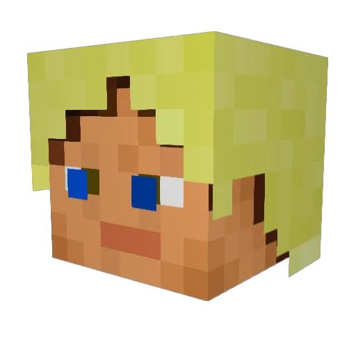 Sihgneg Minecraft avatar head, 3D render