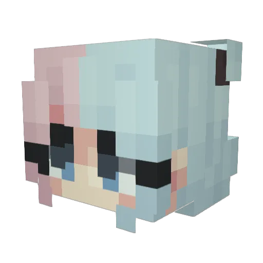 Sihomo Minecraft avatar head, 3D render
