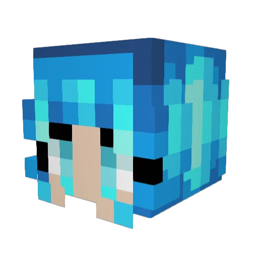 Siilestra Minecraft avatar head, 3D render