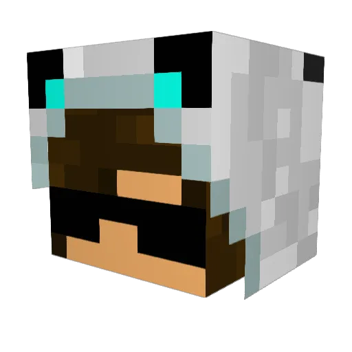 Siilver_Wolf Minecraft avatar head, 3D render
