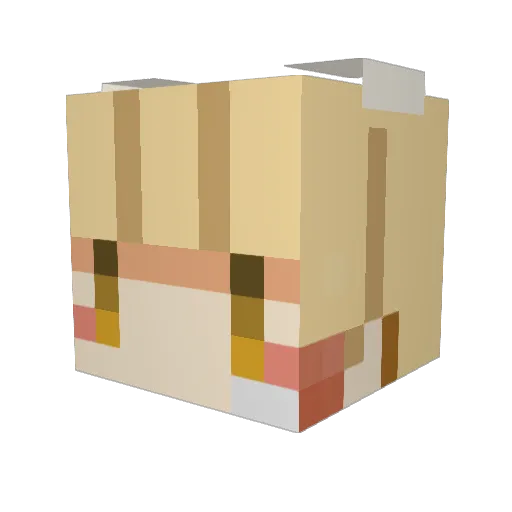 Sijiminu Minecraft avatar head, 3D render