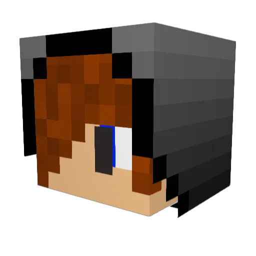 Sijonara Minecraft avatar head, 3D render