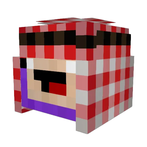 Sikeli Minecraft avatar head, 3D render