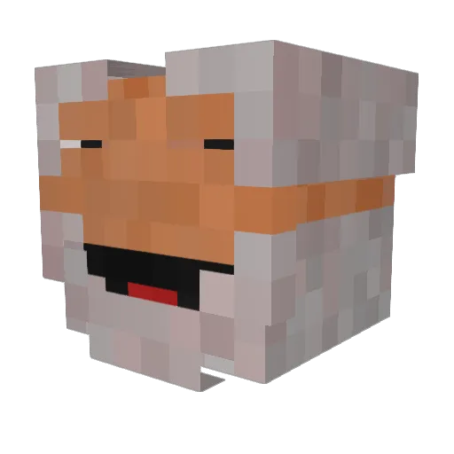 Sikeratar Minecraft avatar head, 3D render
