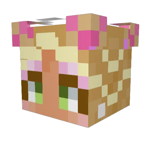Sikretsekret Minecraft avatar head, 3D render