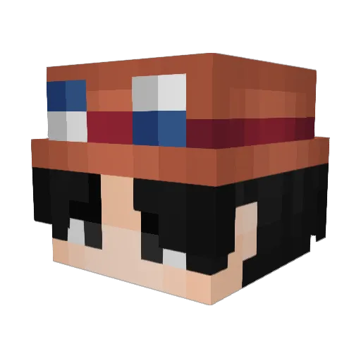 Sikzo Minecraft avatar head, 3D render