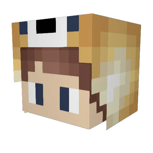 Silberblock Minecraft avatar head, 3D render