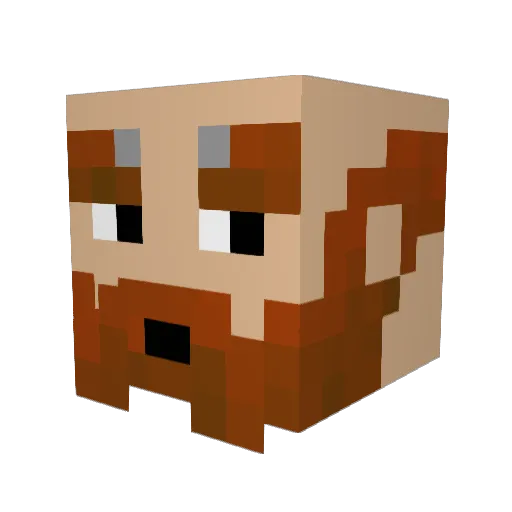 Silbyu Minecraft avatar head, 3D render