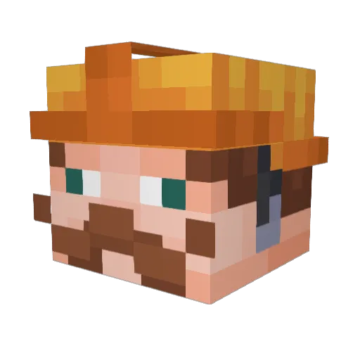 Sildit Minecraft avatar head, 3D render