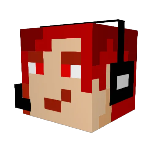 Silena Minecraft avatar head, 3D render