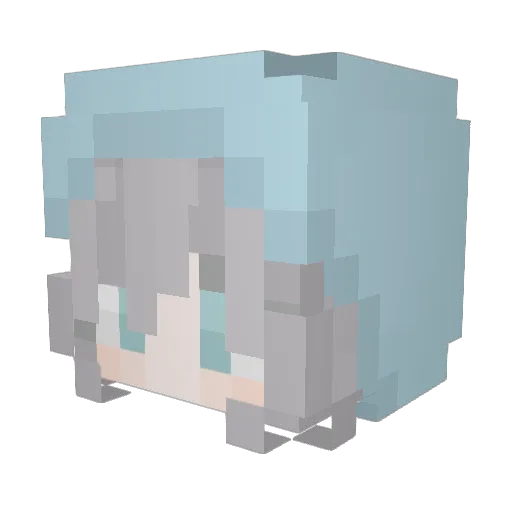 Silence444 Minecraft avatar head, 3D render
