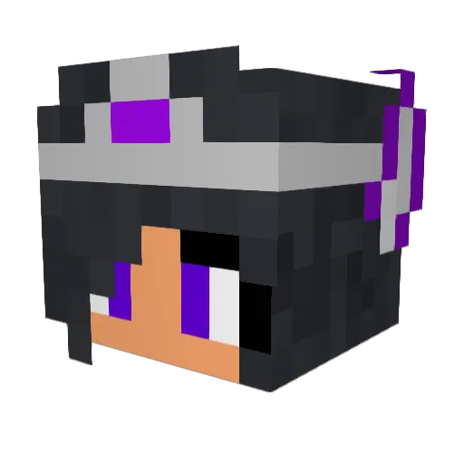 SilentNightmare Minecraft avatar head, 3D render