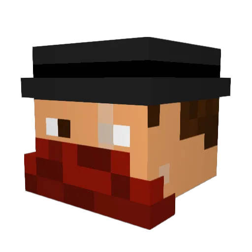 SilentOx Minecraft avatar head, 3D render