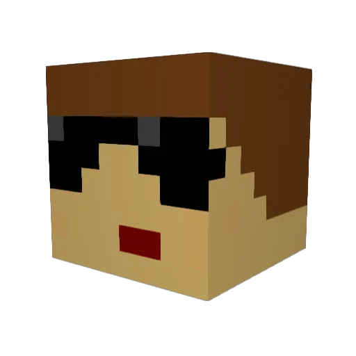 SilentlyHD Minecraft avatar head, 3D render