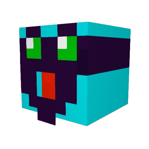Silion Minecraft avatar head, 3D render