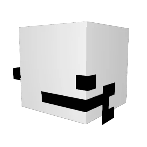 SilkTV Minecraft avatar head, 3D render