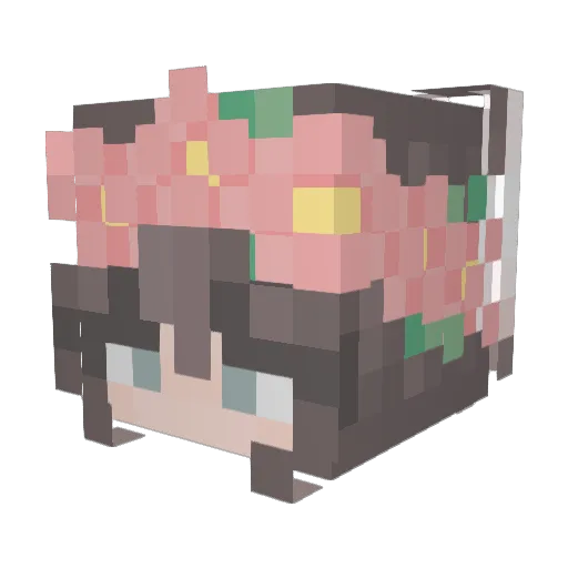 Silkeluna Minecraft avatar head, 3D render