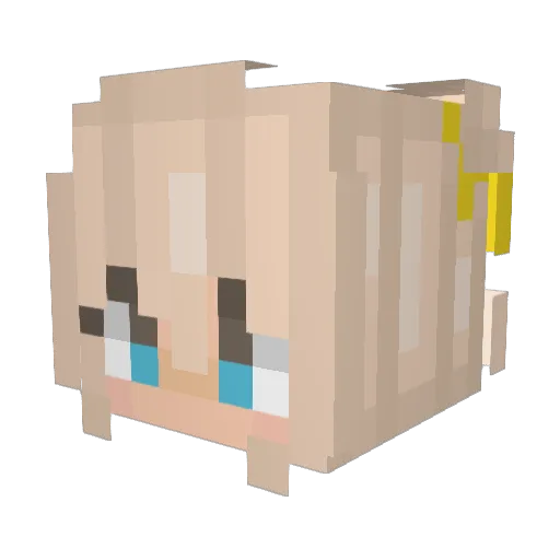 Silkii Minecraft avatar head, 3D render