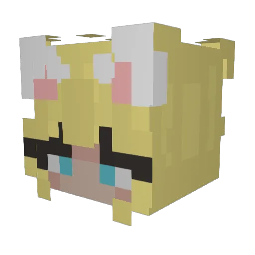 Silkku Minecraft avatar head, 3D render