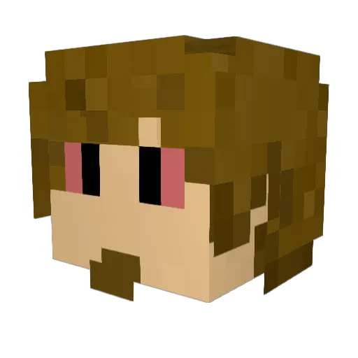 SilkyKjr Minecraft avatar head, 3D render