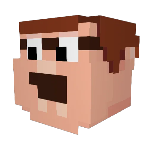 Silkybutt Minecraft avatar head, 3D render