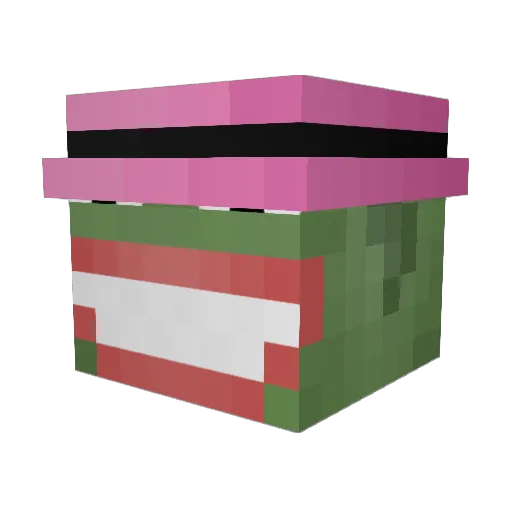 SillyBag Minecraft avatar head, 3D render