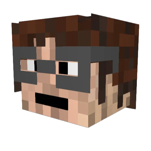 SillyShibby Minecraft avatar head, 3D render