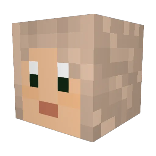 SillyStache Minecraft avatar head, 3D render