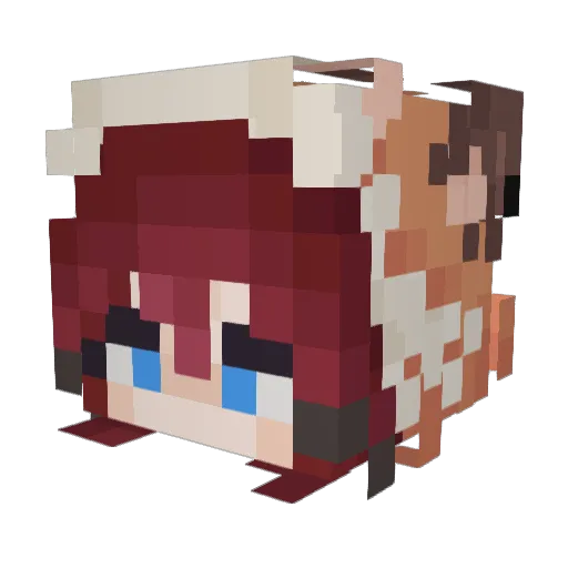 SillyTheFemfox Minecraft avatar head, 3D render