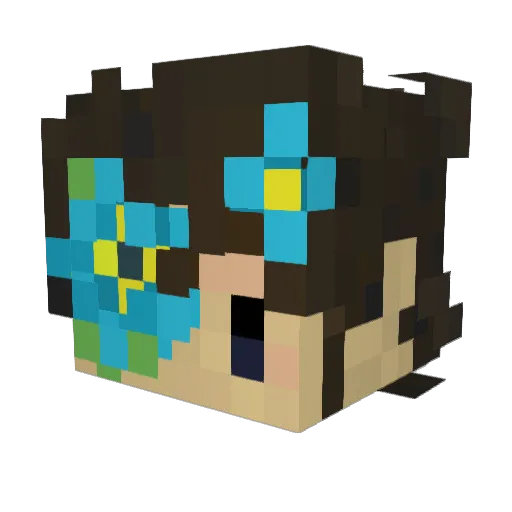 SillyWaffol Minecraft avatar head, 3D render