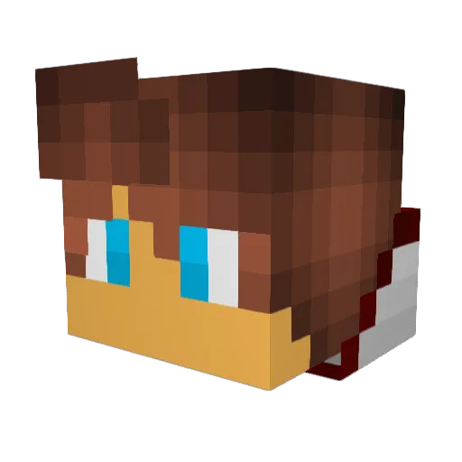 Silly_TV Minecraft avatar head, 3D render
