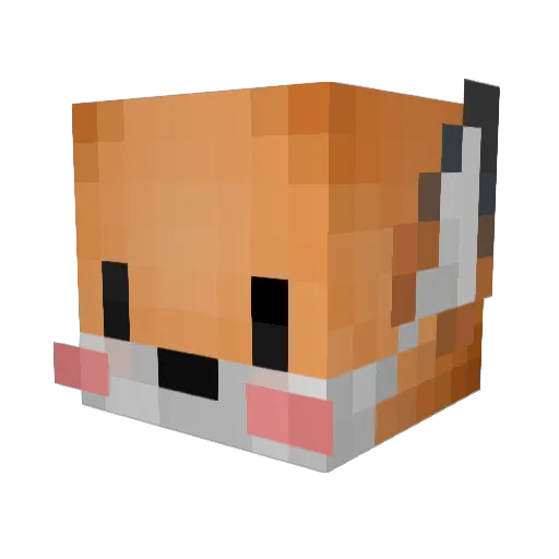 Sillyfox Minecraft avatar head, 3D render