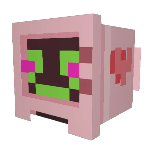 Sillypurpledude Minecraft avatar head, 3D render